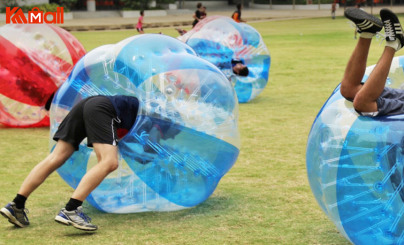 zorb ball reflects beautiful sunshine